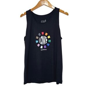 Smartwool Active Ultralite Pride Graphic Tank Top Merino Wool Blend Medium Black